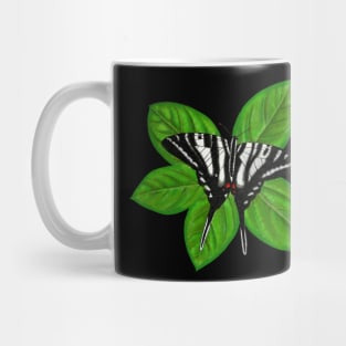 Zebra Swallowtail Butterfly Illustration Mug